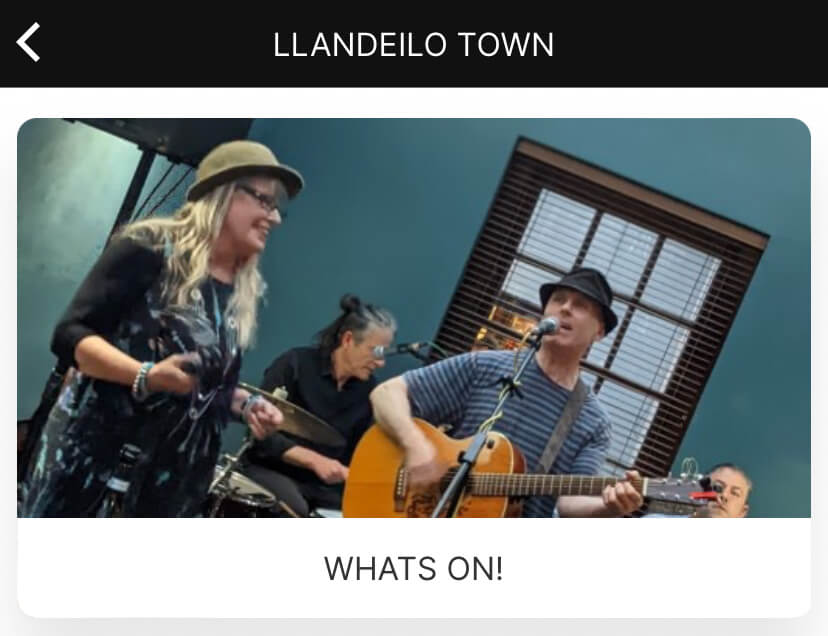 Dyma Llandeilo Town App Whats On Feature