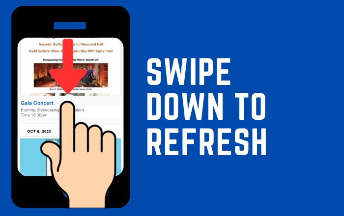 dyma llandeilo swipe to refresh calendar